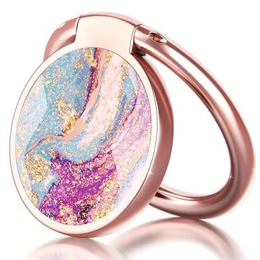 Imagem de Chvelop Suporte De Anel Para Celular, Os Dedos, Giratório 360 Graus, Alça Metal Magnético Carro Compatível Com Acessórios Smartphones, Estrela Roxa