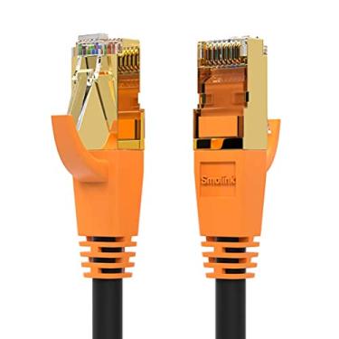 Imagem de Cabo Ethernet Cat8 de 50 pés, fio de rede blindado, conectores RJ45 banhados a ouro, 26AWG, à prova de intempéries 40Gbps 2000MHz F/FTP cabo LAN para jogos, Xbox, modem, roteador, PC