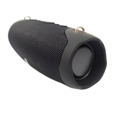 Imagem de Caixa de Som Bluetooth Portátil, 10W, LED Multicolorido, Bateria 2400mAh, Rádio FM (Cinza)