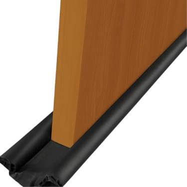 Imagem de Veda Porta Preto Duplo Protetor De Porta 90cm Vedação Contra Vento Poeira E Insetos