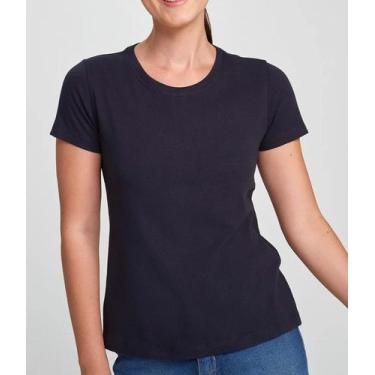 Imagem de Camiseta Hering Slim Básica feminina, Preto, M