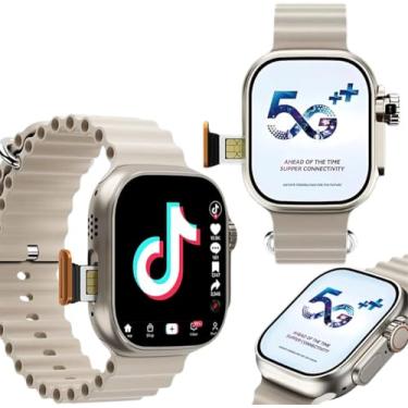 Imagem de Smartwatch Relógio Inteligente 5G Ultra 3 AI, 16GB, com Pulseiras de 49mm, Tela AMOLED, CHIP, Câmera, NFC, ChatGPT, GPS, Masculino, Multifuncional, Resistente à Água, Moderno (Prata)