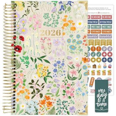 Imagem de bloom daily planners HARDCOVER Agenda 2026 (janeiro a dezembro) - Organizador de objetivos de tarefas A5 - Agenda inspiradora mensal e semanal - 14 cm x 21 cm - Festa no jardim, bege