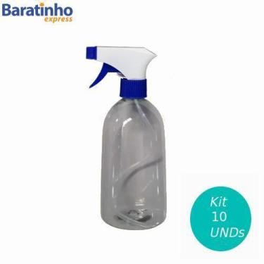 Imagem de Kit 10 Pulverizador Frasco 500 Ml Borrifador Spray Azul - Satyam