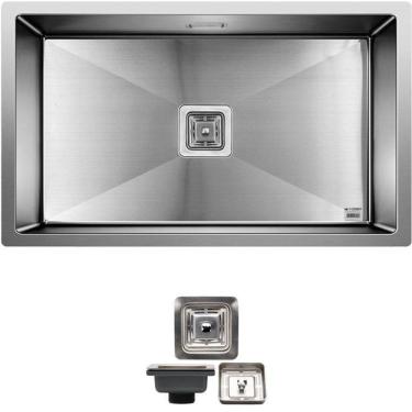 Imagem de Cuba Quadrada Inox 304 Gourmet 75X45 Com Válvula -Ec050