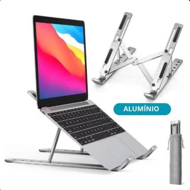 Imagem de Suporte Dobrável Articulado Para Notebook Prateado Ergonômico - FAZA