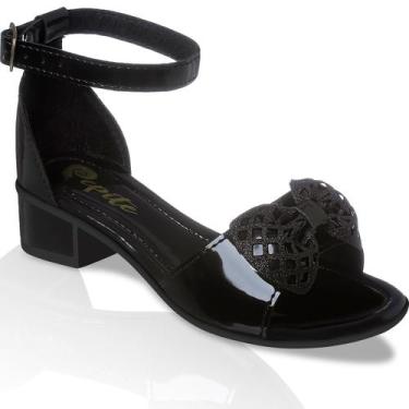 Imagem de Sandália Infantil Feminina Juvenil De Saltinho Baixo Salto Quadrado El