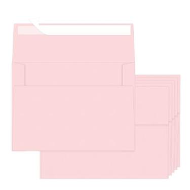 Imagem de Ouzoustate Envelopes rosa A2 pacote com 100 envelopes de convite de 4,375 x 14,75 cm para festa de aniversário de casamento, chá de bebê, notas de agradecimento, cartões comemorativos (rosa)