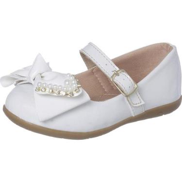 Imagem de Sapatilha Feminina Infantil Boneca Sapato Menina Laço Perola Delicada 