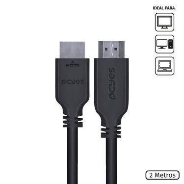 Imagem de Cabo Displayport Macho Para Hdmi 2.0 Macho 2 Metros - Pdphm-2