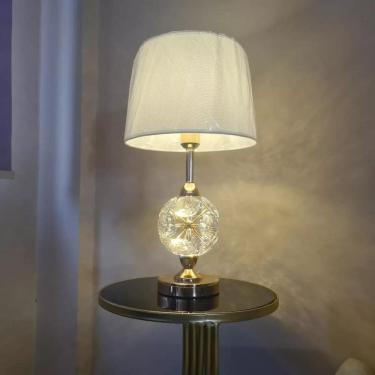 Imagem de Abajur Luminária Quarto Sala Rosé Gold Globo Moderno 54X30