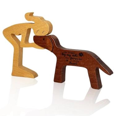 Imagem de QMBIRDSIR Presentes de memorial de cachorro para perda de cachorro mulher e cachorro presente personalizado esculturas de animais de estimação de madeira mulher com destaque de cachorro para quarto