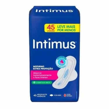 Imagem de Absorvente Intimus Noturno Extra Proteção Cobertura Seca com Abas 45 U