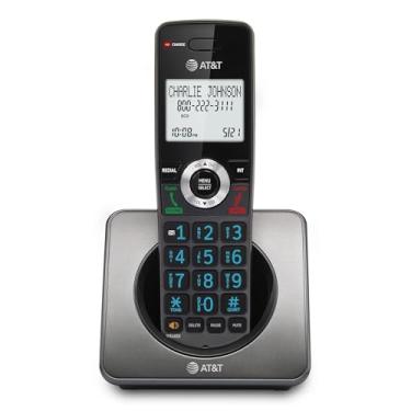 Imagem de AT&T Telefone residencial sem fio GL2101 DECT 6.0 com bloco de chamadas, identificador de chamadas, viva-voz full-duplex, tela branca retroiluminada, teclado iluminado (grafite e preto)