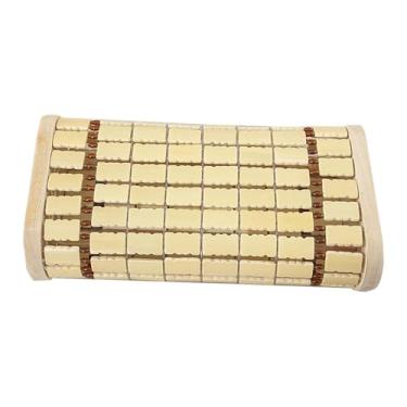 Imagem de Fenteer Almofada de apoio de cabeça de sauna de bambu, confortável, suave para sauna, para adultos, spa doméstico, almofada oca a vapor, suporte de pescoço, Estrutura de Madeira Maciça