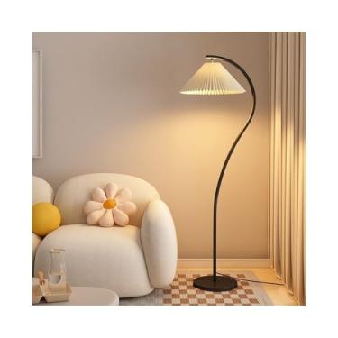 Imagem de Luminária de chão Luminária de mesa vertical para sala estar com poste preto, luminária chão para quarto, base ferro, luz que muda cor abajur