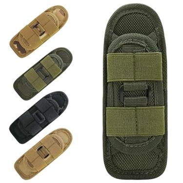 Imagem de Molle Coldre para lanterna, nylon elástico portátil, lanternas de LED, suporte de cinto de serviço, tamanho universal, com clipe rotativo de 360 graus (verde militar)