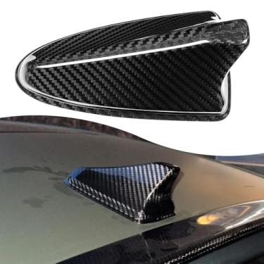 Imagem de Jogon Acabamento de cobertura aérea de antena de fibra de carbono genuína para Genesis G70 Sport Advanced 2017-2025, topo de antena de barbatana de tubarão, decoração de receptor de sinal de carro (CF