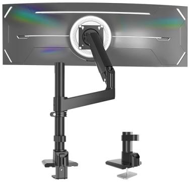 Imagem de GUZHIKU Braço de monitor para 17 a 152 cm, comporta 20 kg, suporte de mesa resistente totalmente ajustável, suporte para monitor 57 55 124.5 cm, suporte de monitores Ultrawide, base VESA 75 x 75/100 x