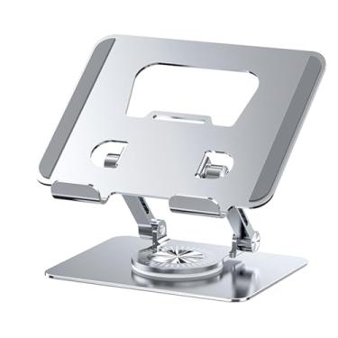 Imagem de Suporte ajustável para laptop, suporte para monitor com base giratória de 360 graus, base ergonômica para laptop, suporte portátil dobrável adequado para laptops/tablets