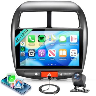 Imagem de Rádio veicular 4G + 128G 4 núcleos para Mitsubishi Outlander Sport Radio 2011-2017, para Mitsubishi ASX 2013-2015, tela sensível ao toque de 10 polegadas, sem fio, Android Auto, câmera de reserva