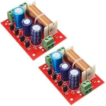 Imagem de 2 filtros crossover de alto-falante bidirecionais de agudos/graves de 400 W com tecnologia divisor de frequência para sistemas de áudio com vários alto-falantes