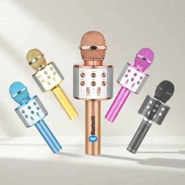 Imagem de Microfone Bluetooth Portátil WS-858 Com Edição De Voz 1200mAh Saída P2 Ideal Para Karaokê Gravação Vídeos