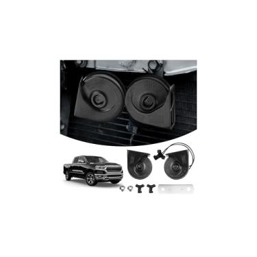 Imagem de Autorder Kit de buzina de carro para Dodge Ram 1500/2500/3500 2009-2025 acessórios de caracol alto tom baixo buzina alta à prova de ferrugem 12V substituição trompete de carro