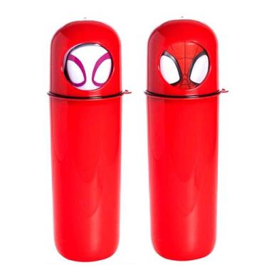 Imagem de 2 Potes Multiuso Homem Aranha Spidey Infantil Estojo Guarda Pasta Esco