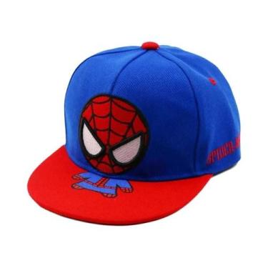 Imagem de Boné De Sol Infantil Unissex Homem-Aranha Algodão Poliéster Estilo Hip