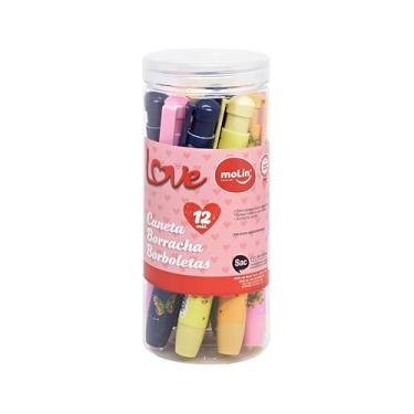 Imagem de Caneta Borracha Love Borboletas - Pote com 12 Unidades
