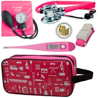Imagem de Kit Enfermagem Acadêmico Com Aparelho de Pressão Estetoscópio Rappapor