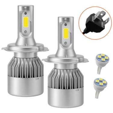 Imagem de Lâmpada Super Led H4 Foco Simples Farol Alto E Baixo Na Mesma Lâmpada 6000K P43t Iluminação Automotiva Veicular + Pingo T10 Farolete Meia Luz