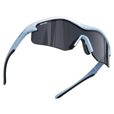 Imagem de DEAFRAIN Óculos de sol esportivos para homens e mulheres, proteção UV, corrida, beisebol, ciclismo, pesca, TR90, armação inquebrável