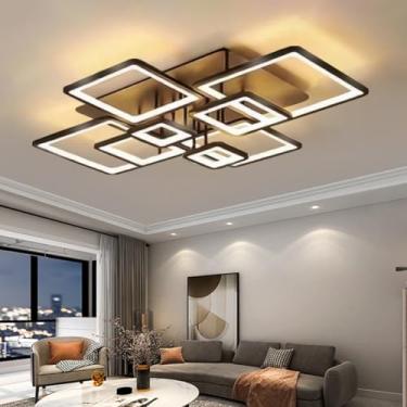 Imagem de ​​Luminária de Teto Moderna e Industrial de Ferro Minimalista com LED 3 Cores Ajustáveis para Sala, Quarto, Cozinha e Sala de Jantar​ (Preto 8 luzes)