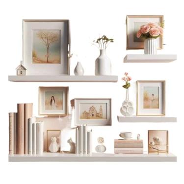 Imagem de KIT 4 Prateleiras + Instalação 45/40/30/20 Nichos Mdf Suporte Decoração | Para Livros, Plantas, Decoração, Organização e Ambientes Modernos(Branco,KIT 4 Prateleiras 45/40/30/20)