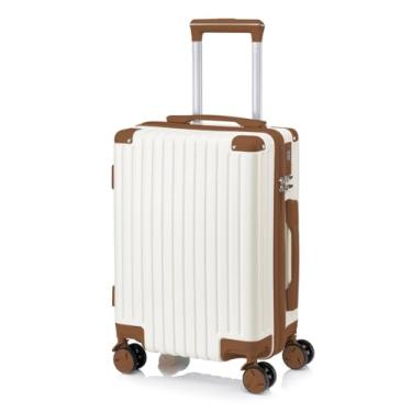 Imagem de Mala de Viagem Bordo ABS 10kg com Cadeado TSA 3 Dígitos Rodas Duplas 360° Proteção Lateral(Bege,51×33×20cm)