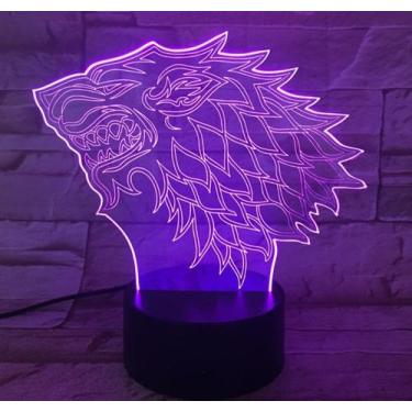 Imagem de Luz noturna LED 3D Game of Thrones abriga Starks of Winterfell - Yiwei