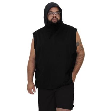 Imagem de Conjunto Masculino Shorts Bermuda Moletom E Camiseta Regata Com Capuz Plus Size G1 A G5-Unissex