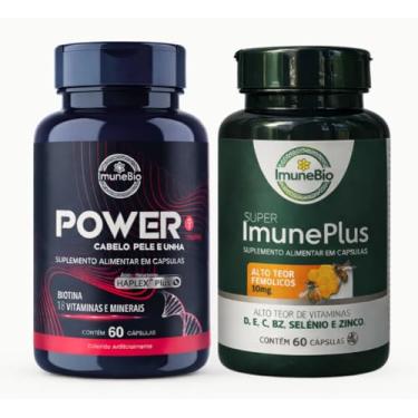 Imagem de KIT 1 Power Mulher - Cabelo Pele Unha Premium - 18 Vitaminas e Minerais + 1 Super Imune Plus 490 mg - 10 mg Própolis + Vitaminas e Minerais Essenciais Premium