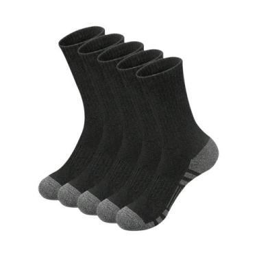 Imagem de Meias Masculinas De Cano Médio, 6 Pares, Listradas Em Preto E Branco, 