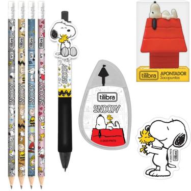 Imagem de 4X LAPIS, APONTADOR, BORRACHA, CANETA, F CORRETIVA SNOOPY