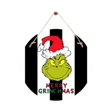 Imagem de Decoração De Natal Em Madeira Do Papai Noel Para Pendurar Na Porta, Or