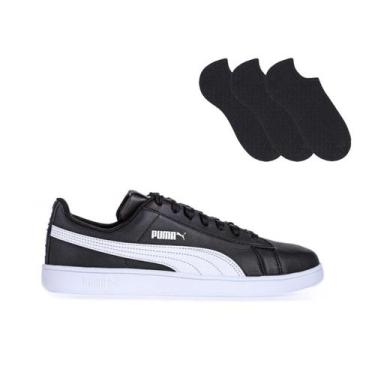 Imagem de Tênis Puma UP Unissex + 3 Pares de Meias, Preto, Branco, 38
