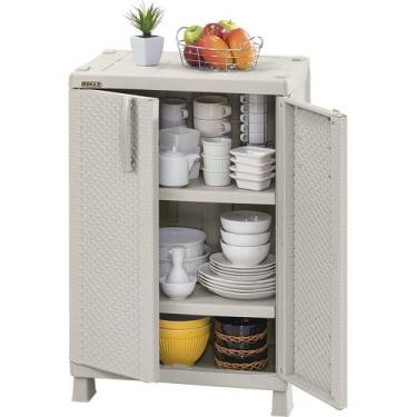 Imagem de Armário Multiuso Plástico Médio Rattan Rimax -, Bege