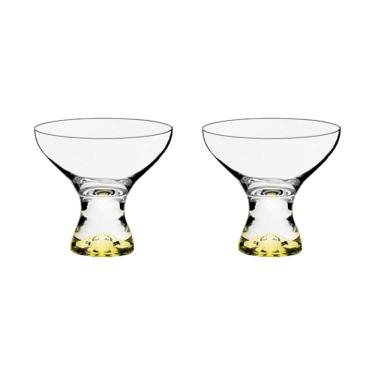 Imagem de Jogo com 2 Taças De Cristal Coloridas Amarelas Para Sobremesa 330 ml Vega Bohemia