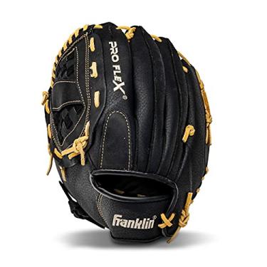 Imagem de Franklin Sports Luva de beisebol unissex para adultos de 32,5 cm ProFlex Fastpitch macia, preto/camelo, 30,5 cm, EUA