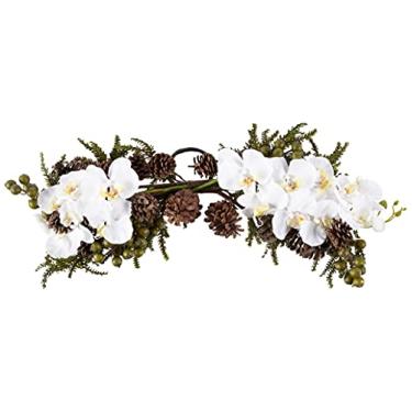 Imagem de Nearly Natural Orquídea e pinho Phalaenopsis 4946, 76 cm, verde/branco, 70 cm x 17,8 cm x 11,4 cm