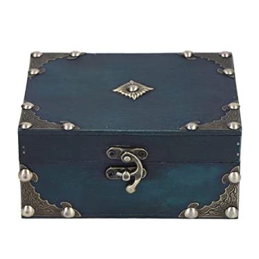 Imagem de Caixa de Armazenamento de Joias de Madeira, Caixa de Armazenamento de Joias Vintage Multifuncional Clássica Caixa de Armazenamento de Joias de Madeira para Ornamentos