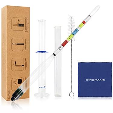 Imagem de Circrane Hydrometer & Glass Test Jar Set, Triple Scale Alcohol Hydrometer with Measuring Cylinder for Brew Beer, Wine, Mead and Kombucha, ABV, Brix and Gravity Test Kit, Home Brewing Supplies
